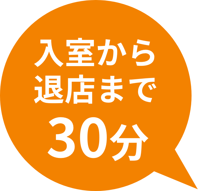 入店から退店まで30分